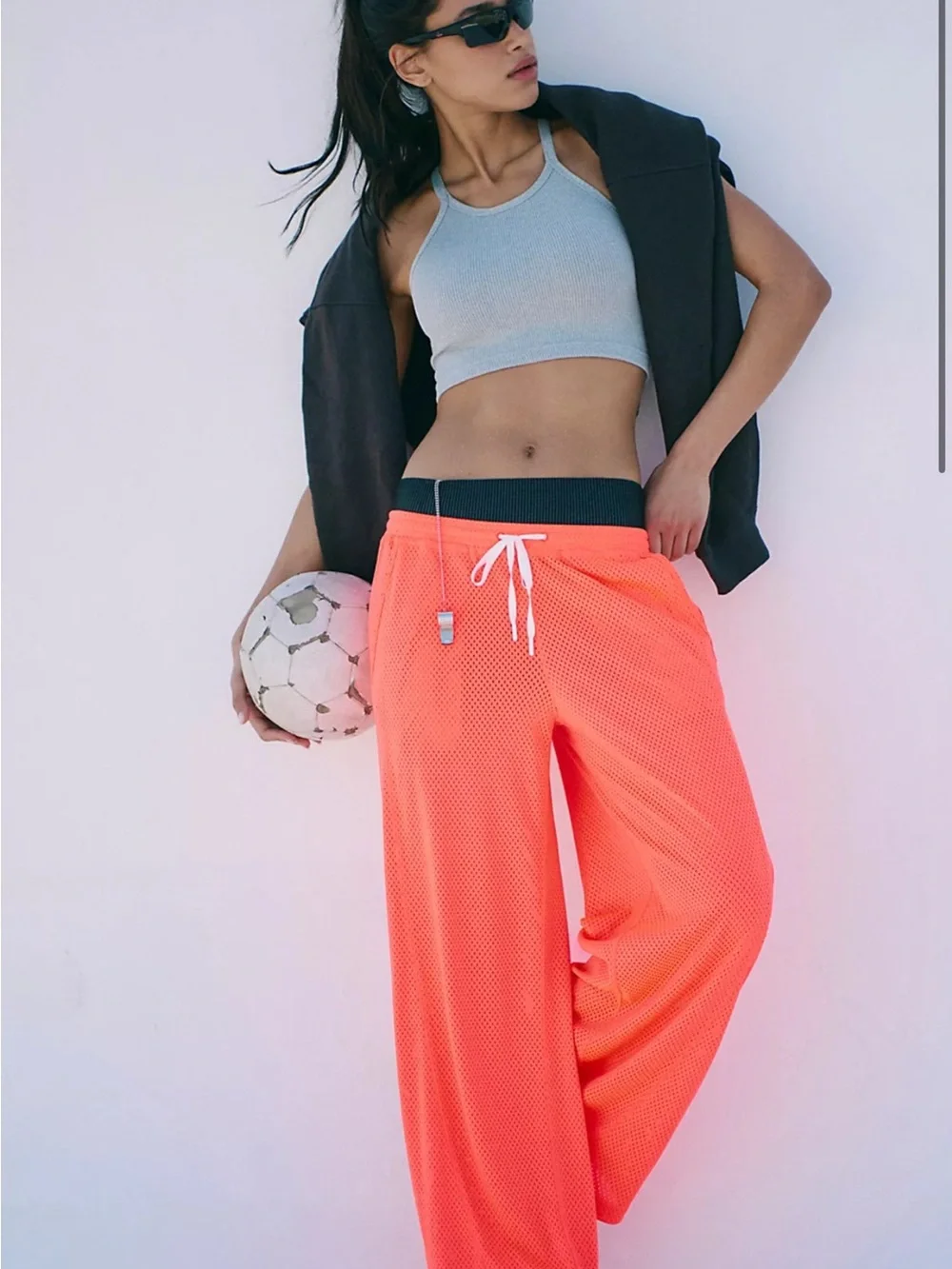 NWOT free people cropped top m/l and track pants (xs) set
